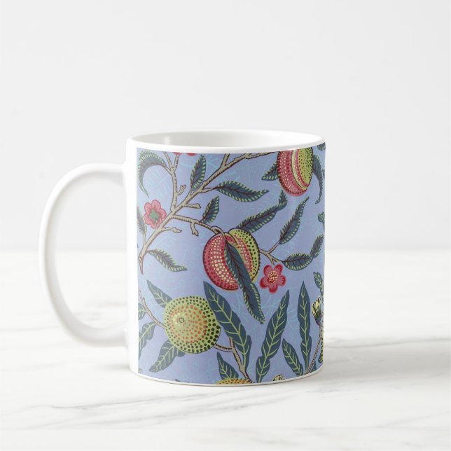 William Morris Fruit Pomegranate Blue Ornament Coffee Mug (Left)