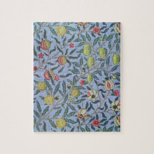William Morris Fruit Pomegranate Blue Ornament Jigsaw Puzzle