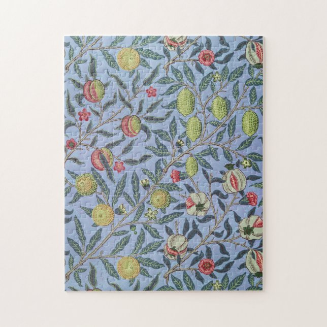 William Morris Fruit Pomegranate Blue Ornament Jigsaw Puzzle (Vertical)