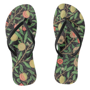 William Morris Fruit Pomegranate Floral Pattern Jandals