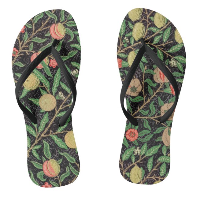 William Morris Fruit Pomegranate Floral Pattern Jandals (Footbed)