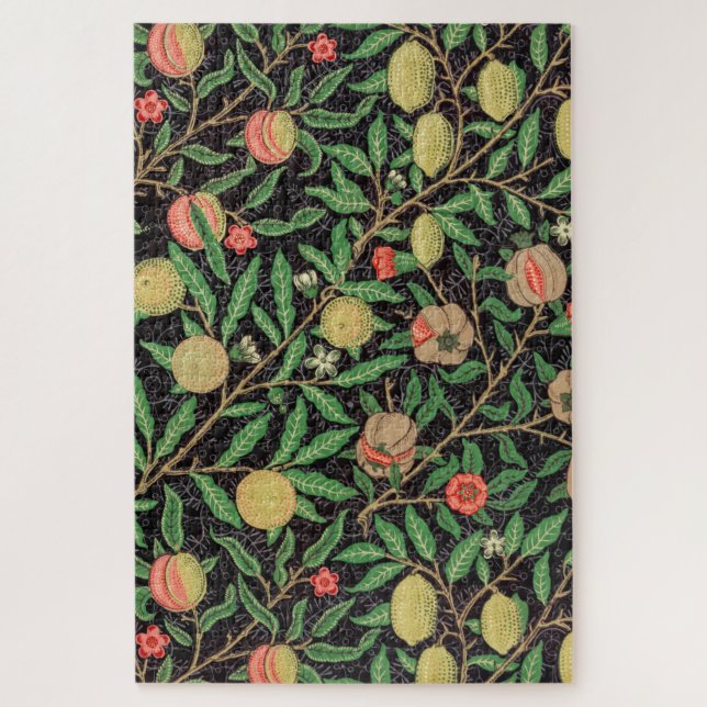 William Morris Fruit Pomegranate Floral Pattern Jigsaw Puzzle (Vertical)
