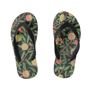 William Morris Fruit Pomegranate Floral Pattern Kid's Jandals