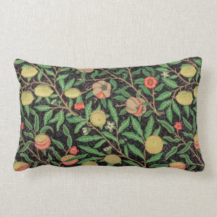 William Morris Fruit Pomegranate Floral Pattern Lumbar Cushion