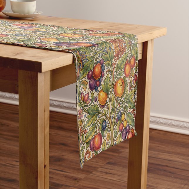 William Morris Fruit Pomegranate Floral pattern Short Table Runner (In Situ)