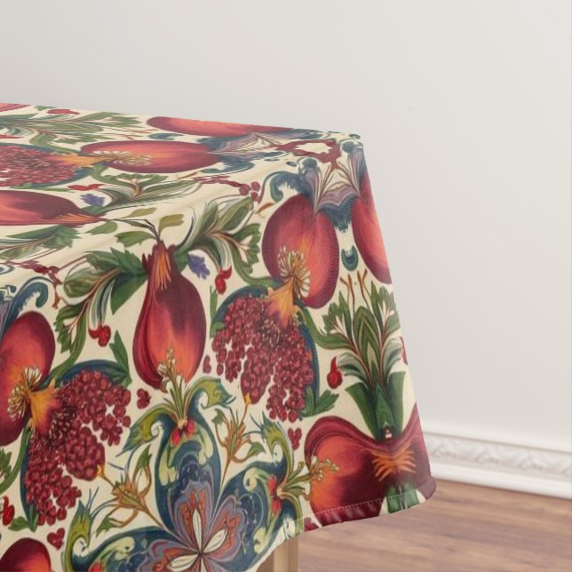 William Morris Fruit Pomegranate Floral pattern Tablecloth (In Situ)