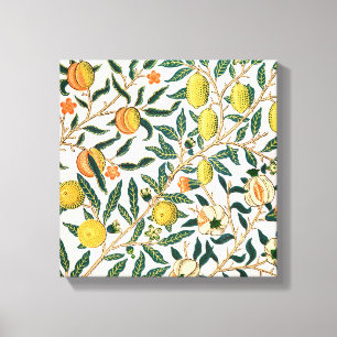 William Morris Fruit Pomegranate White Ornament Canvas Print