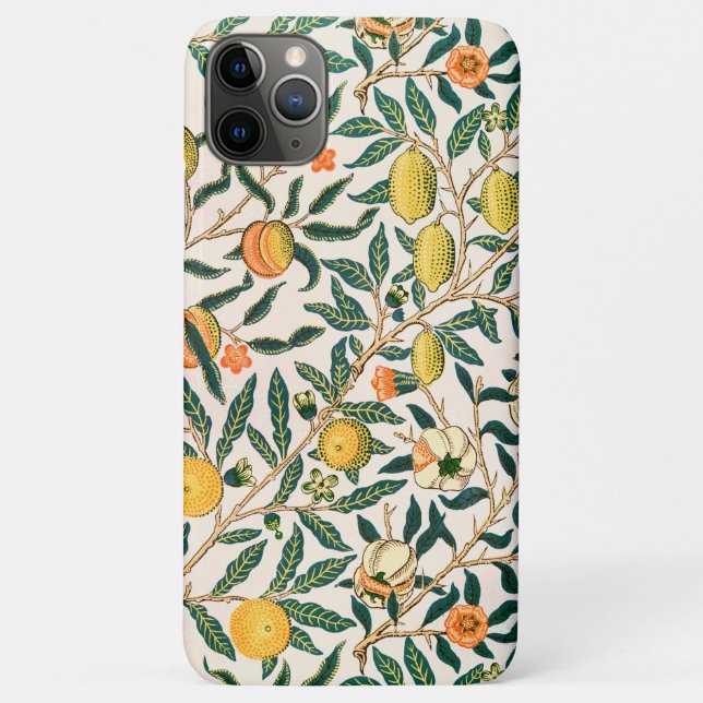 William Morris Fruit Pomegranate White Ornament Case-Mate iPhone Case (Back)