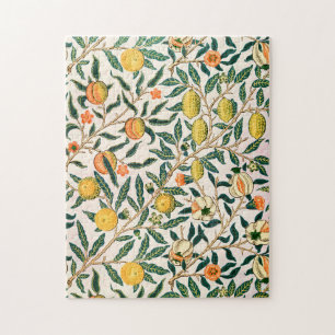 William Morris Fruit Pomegranate White Ornament Jigsaw Puzzle