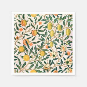 William Morris Fruit Pomegranate White Ornament Napkin