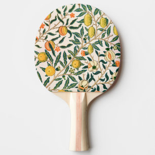 William Morris Fruit Pomegranate White Ornament Ping Pong Paddle