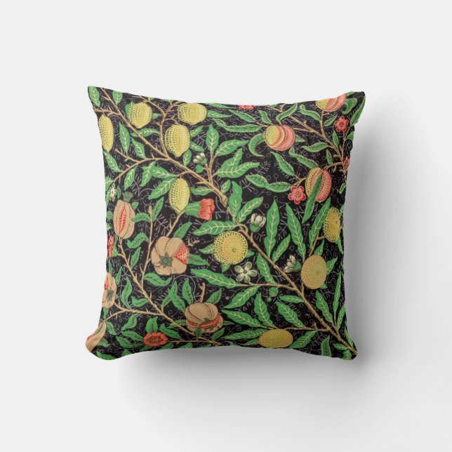 William Morris Fruit Pomegranates Lemons Pattern Cushion (Front)