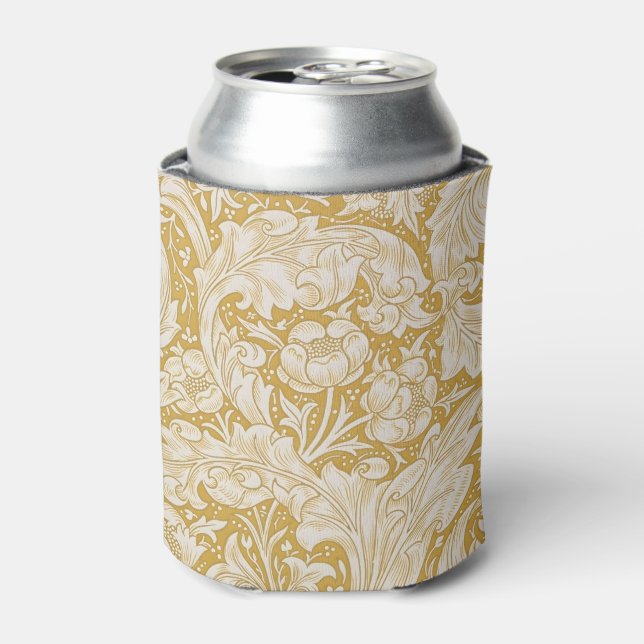  William Morris Gold Bachelors Button Floral Can Cooler (Can Front)