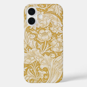 William Morris Gold Bachelors Button Floral iPhone 16 Case