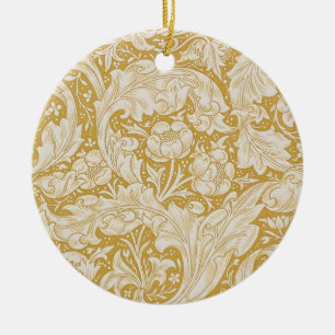 William Morris Gold Bachelors Button Floral Ceramic Tree Decoration