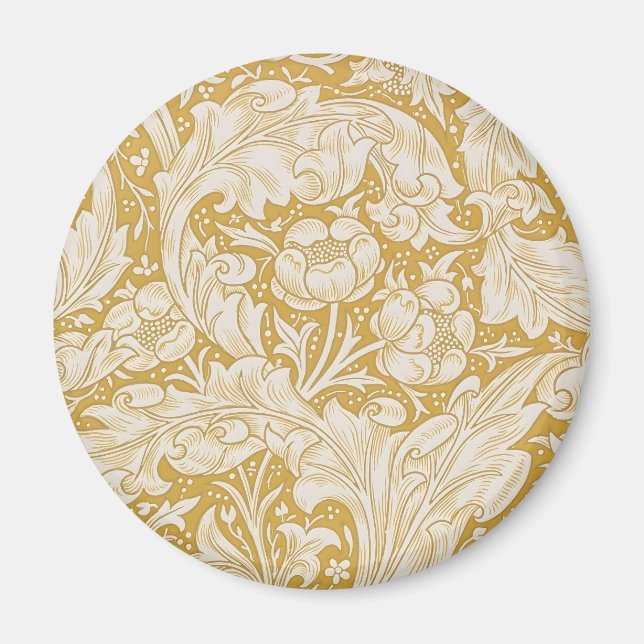  William Morris Gold Bachelors Button Floral Magnet (Front)