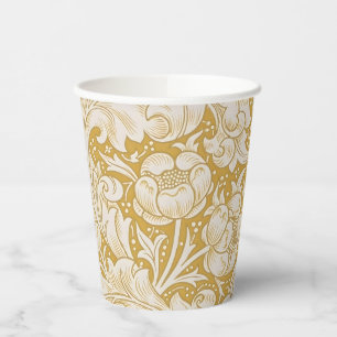  William Morris Gold Bachelors Button Floral Paper Cups