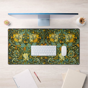 William Morris Gold Honeysuckle Floral Wallpaper Desk Mat