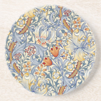 William Morris Gold Lily Victorian Wallpaper Coaster