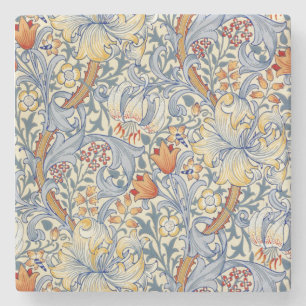 William Morris Gold Lily Victorian Wallpaper Stone Coaster