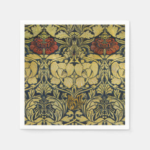 William Morris Gold Tulip Rose Vintage Wallpaper Napkin
