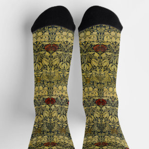 William Morris Gold Tulip Rose Vintage Wallpaper Socks