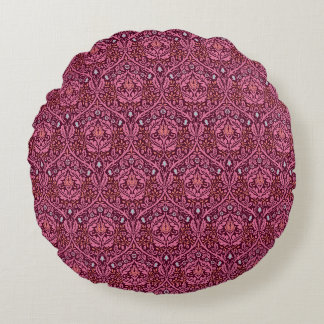 William Morris Golden Bough in Plum Round Cushion