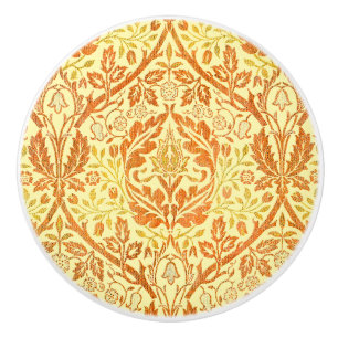 William Morris Golden Bough Orange Floral Art Ceramic Knob