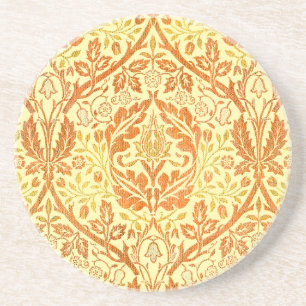 William Morris Golden Bough Orange Floral Art Coaster