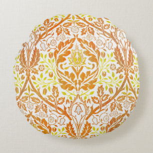 William Morris Golden Bough Orange Floral Art Round Cushion