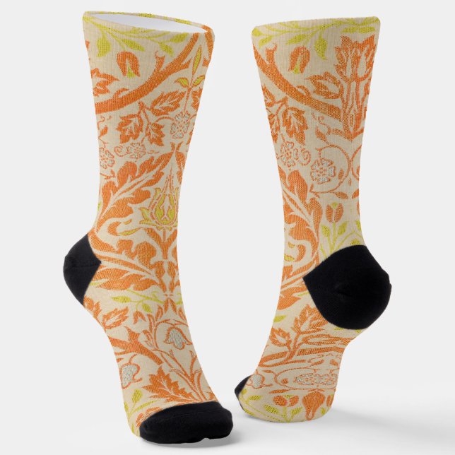 William Morris Golden Bough Tapestry Pattern Socks (Angled)