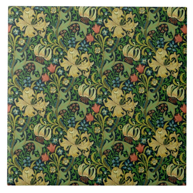 William Morris "Golden Lily" 4 Tile (Front)