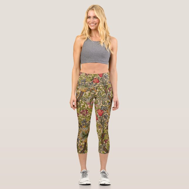 William Morris Golden Lily Antique Capri Leggings (Front)
