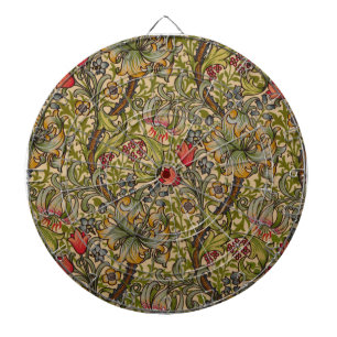 William Morris Golden Lily Antique Floral Pattern Dartboard