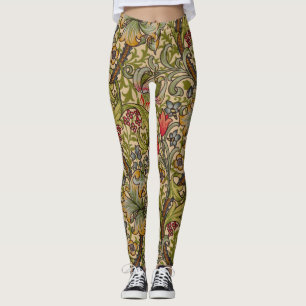 William Morris Golden Lily Antique Floral Pattern Leggings