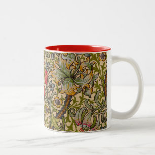 William Morris Golden Lily Antique Floral Pattern Two-Tone Coffee Mug