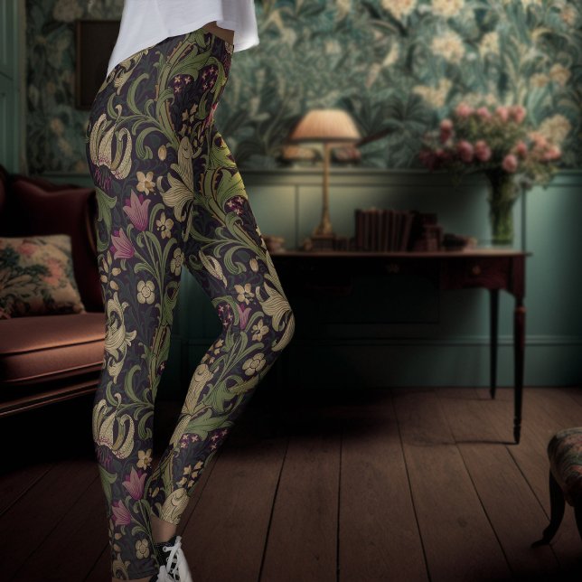William Morris Golden Lily Art Nouveau Floral Leggings (Creator Uploaded)