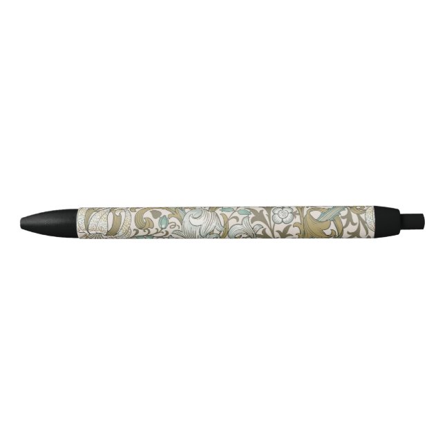 William Morris Golden Lily Blue Gold Classic Black Ink Pen (Front)