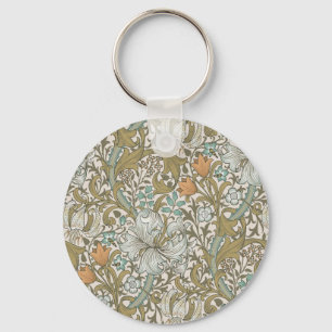 William Morris Golden Lily Blue Gold Classic Key Ring