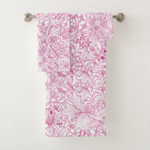 William Morris Golden Lily Floral Pattern Bath Towel Set
