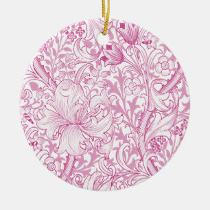 William Morris Golden Lily Floral Pattern Ceramic Tree Decoration