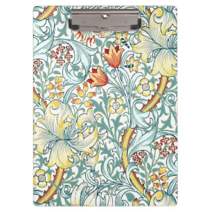 William Morris Golden Lily Floral Pattern Clipboard