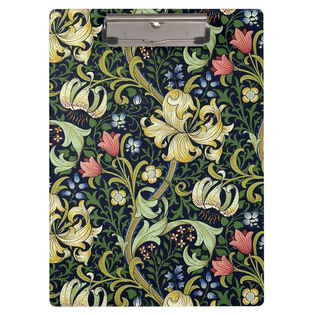 William Morris Golden Lily Floral Pattern Clipboard (Front)