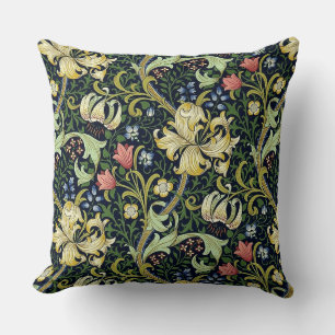 William Morris Golden Lily Floral Pattern Cushion