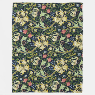 William Morris Golden Lily Floral Pattern Fleece Blanket
