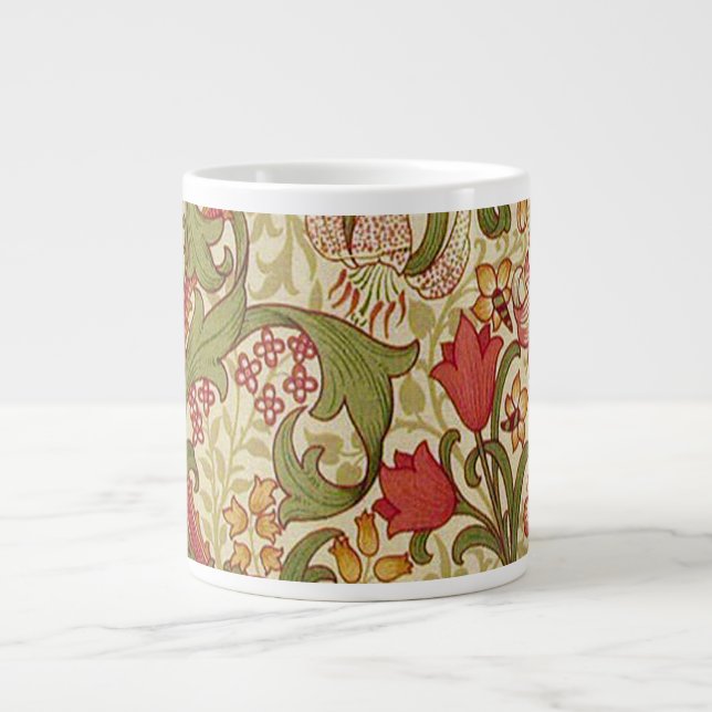 William Morris Golden Lily Floral Pattern Large Coffee Mug (Front)