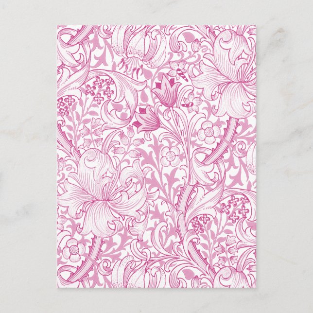 William Morris Golden Lily Floral Pattern Postcard (Front)