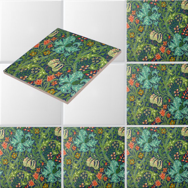 William Morris Golden Lily Floral Pattern Tile (Creator Uploaded)