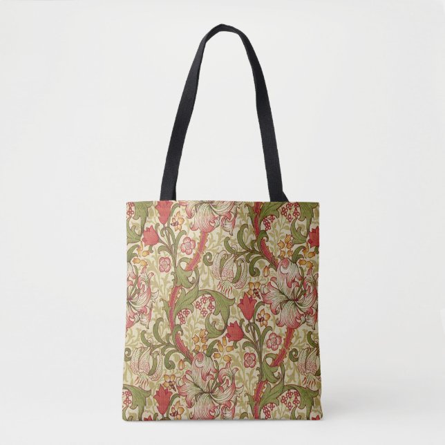 William Morris Golden Lily Floral Pattern Tote Bag (Front)