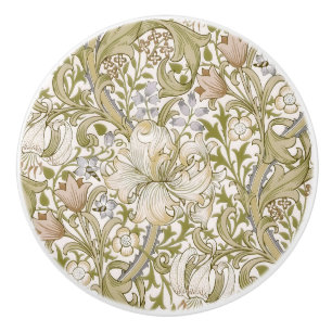 William Morris Golden Lily Garden Flower Classic Ceramic Knob